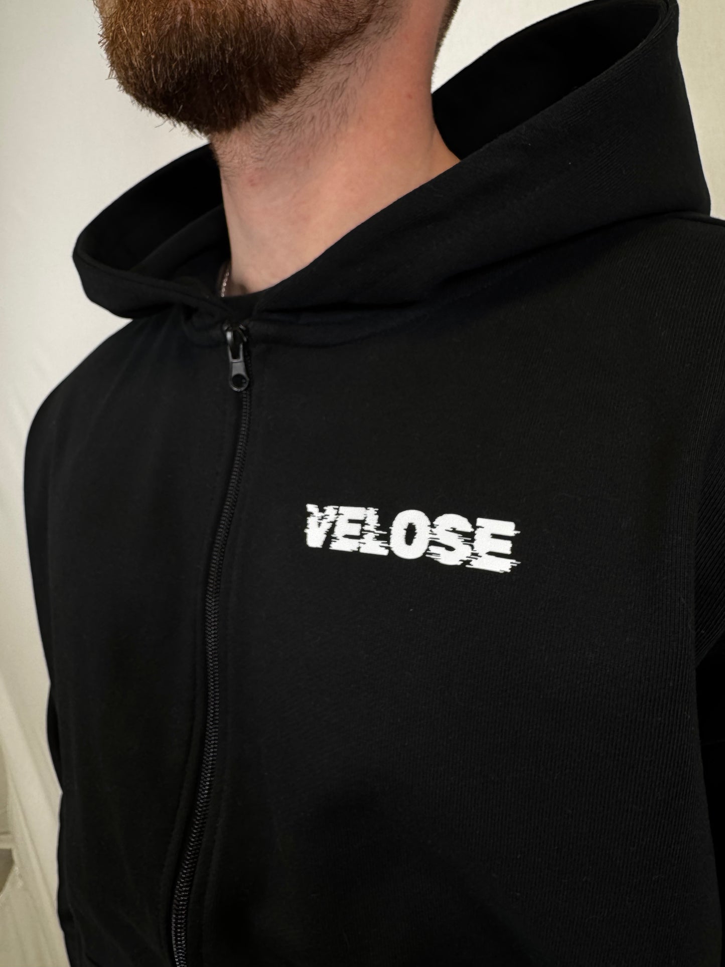 ZIP HOODIE BLACK VELOSE