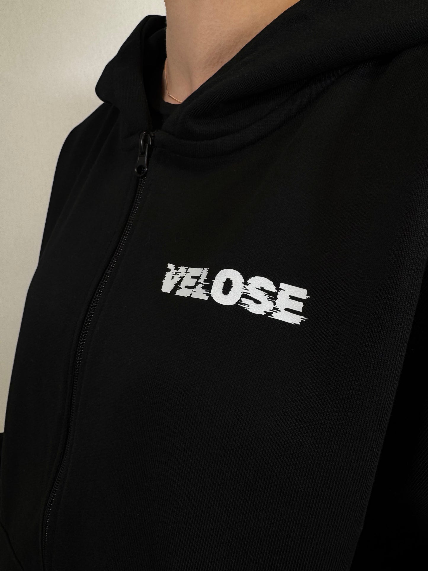 ZIP HOODIE BLACK VELOSE