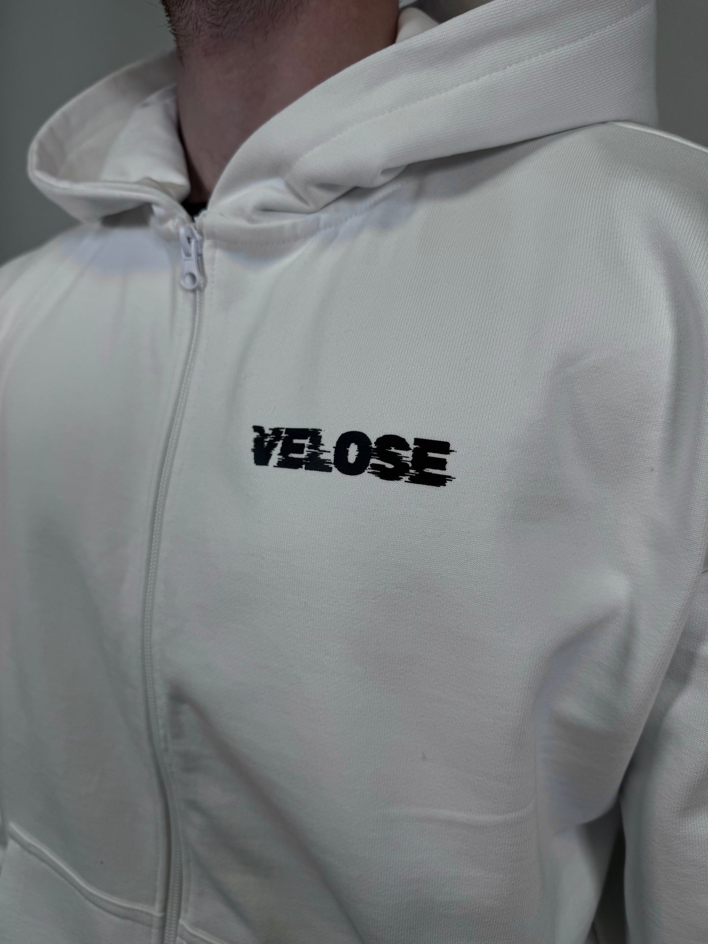 ZIP HOODIE WHITE VELOSE