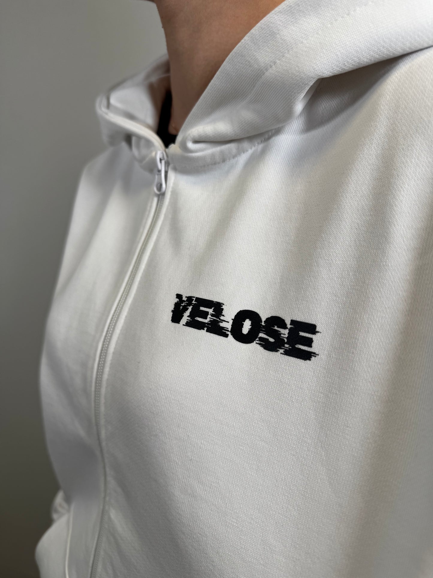 ZIP HOODIE WHITE VELOSE