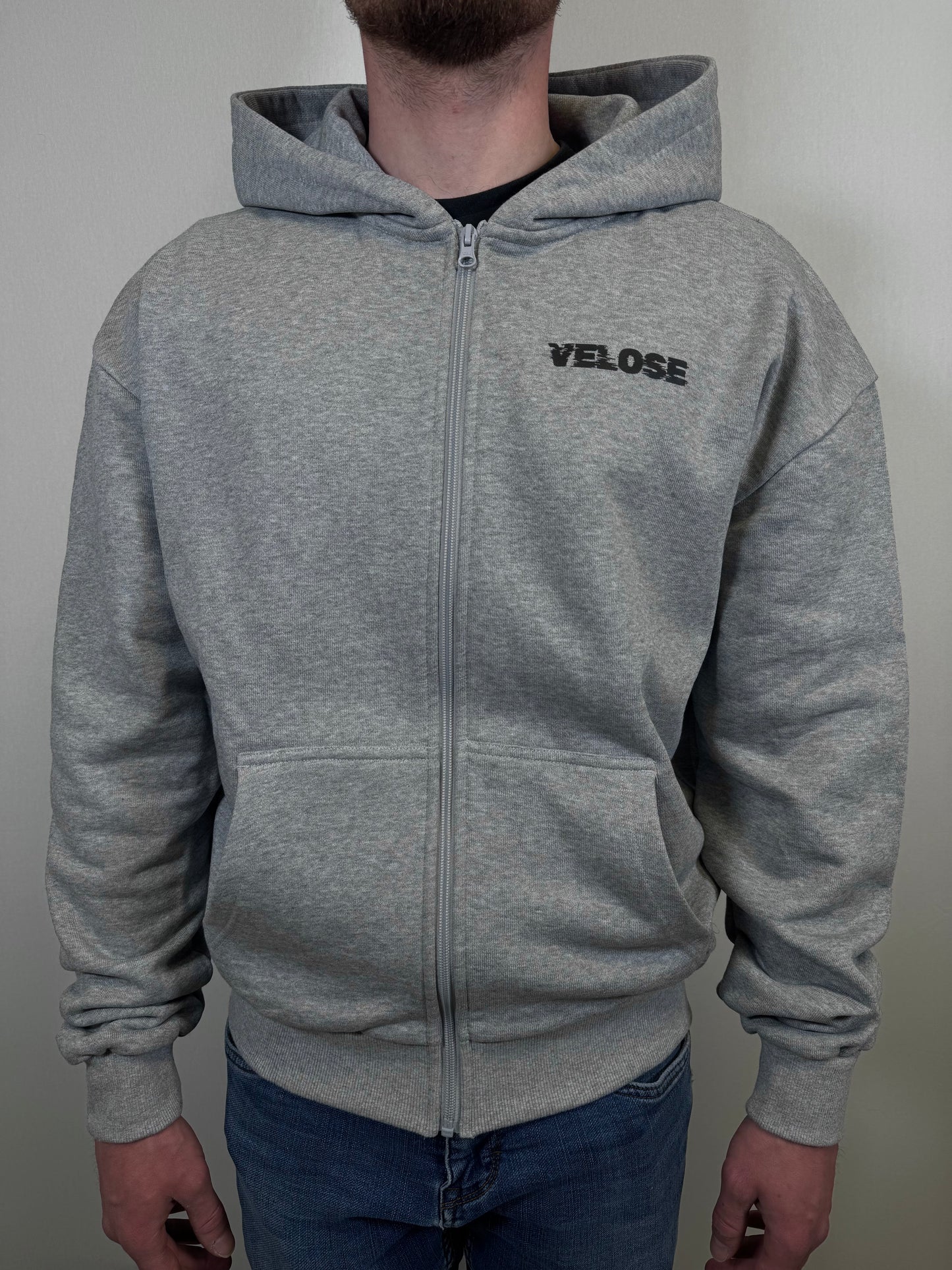 ZIP HOODIE GRAY VELOSE