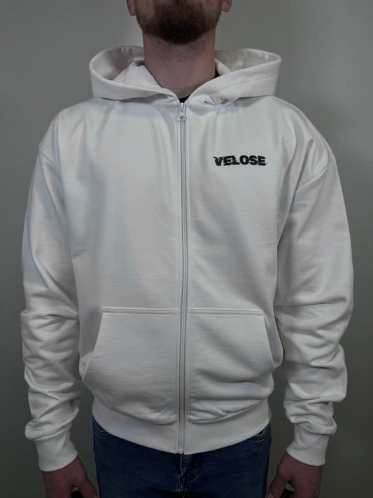 ZIP HOODIE WHITE VELOSE