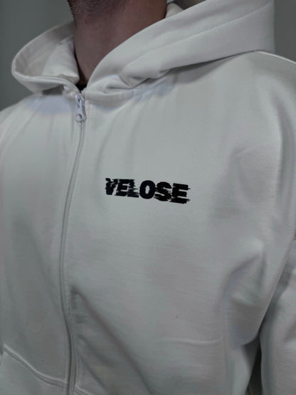 ZIP HOODIE WHITE VELOSE