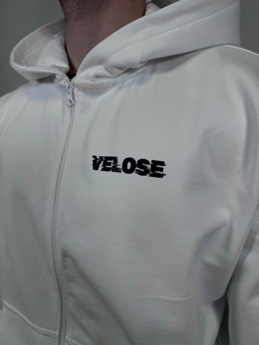 ZIP HOODIE WHITE VELOSE