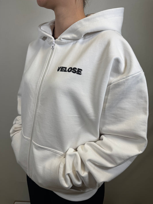 ZIP HOODIE WHITE VELOSE