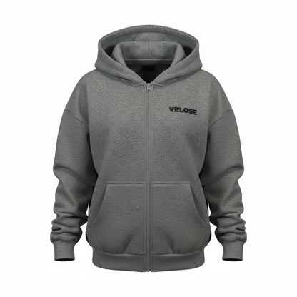 ZIP HOODIE GRAY WOMAN VELOSE