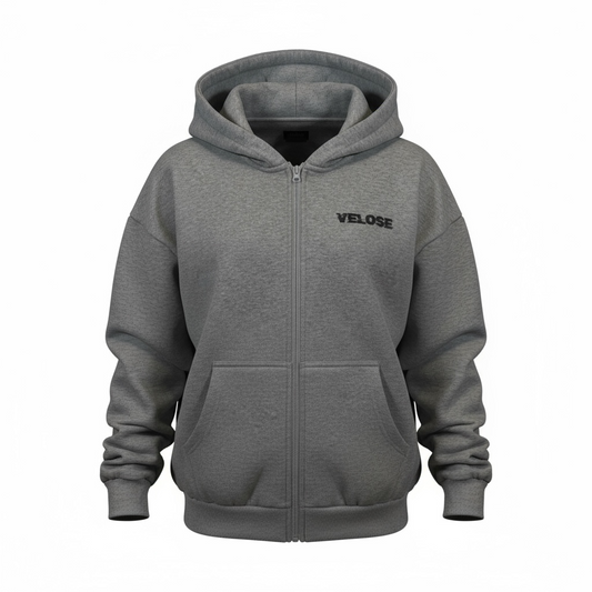ZIP HOODIE GRAY WOMAN VELOSE