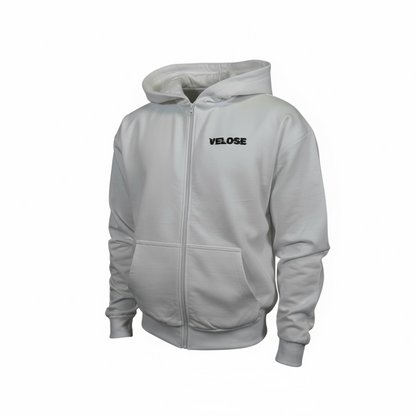 ZIP HOODIE WHITE MEN VELOSE