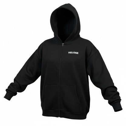 ZIP HOODIE BLACK MEN VELOSE